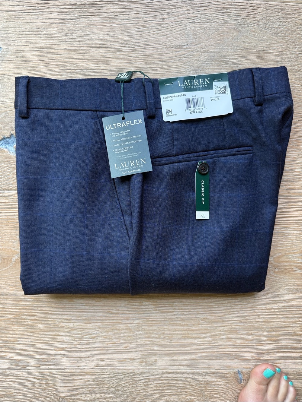 Lauren Ralph Lauren UltraFlex Edgewood Dress Pants | Navy Blue | 32W x 30L